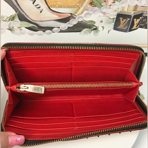 Christian Louboutin Panettone Studded Leopard Zip Around Wallet πβ€οΈ - Picture 6 of 17